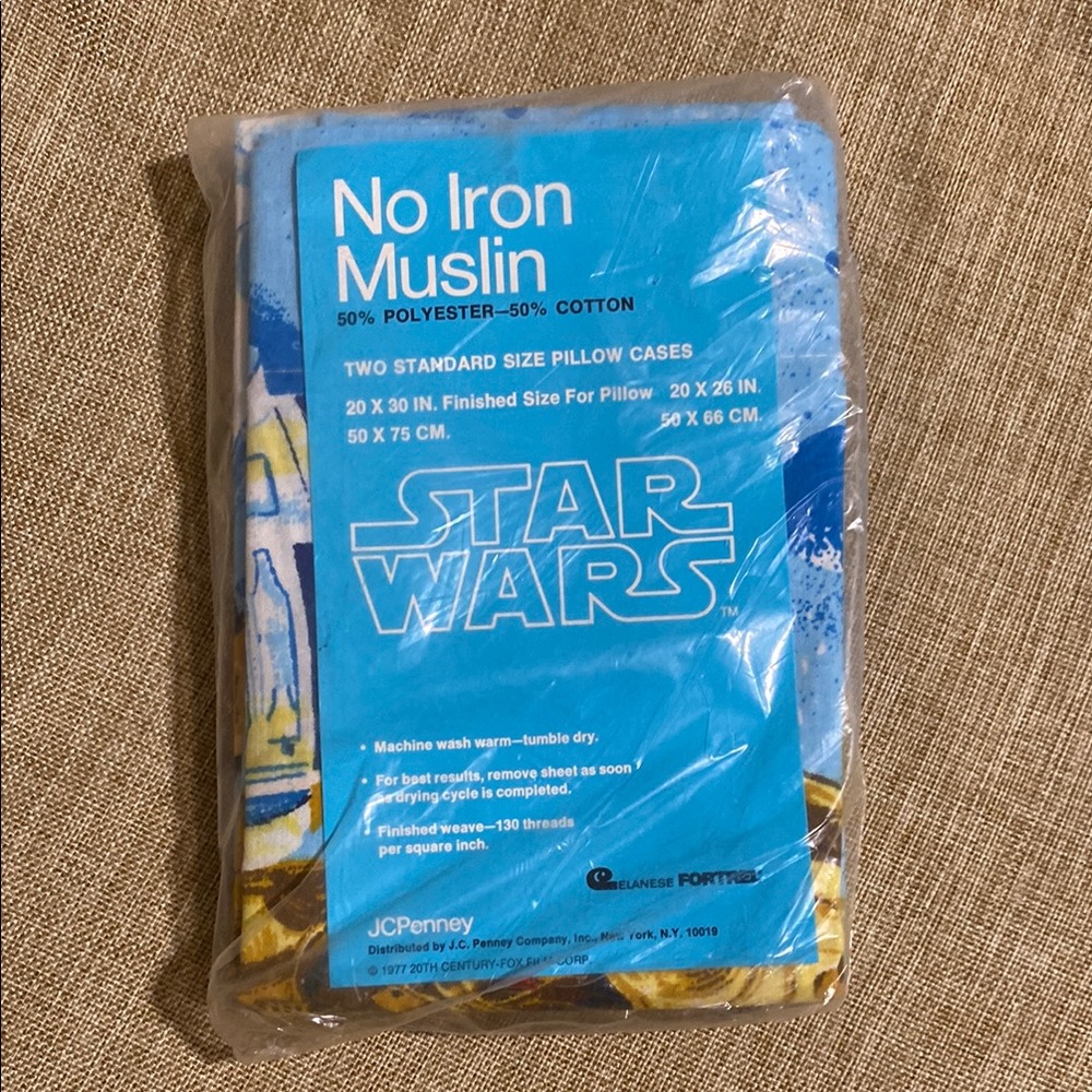 Star Wars vintage Muslin Pillowcases - Blue and Gold